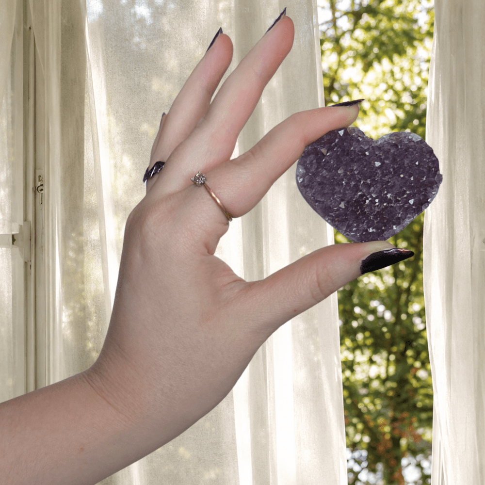 Amethyst Cluster Heart