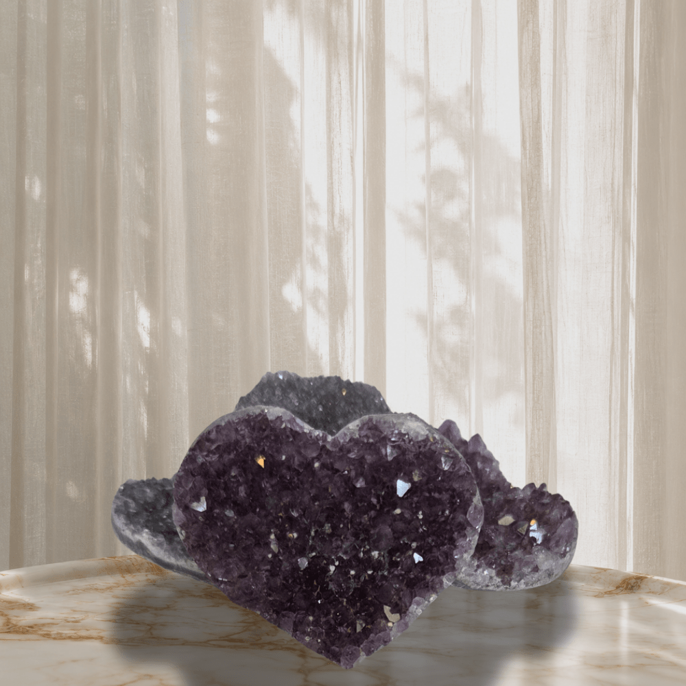 Amethyst Cluster Heart