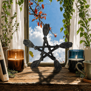 Witch's Broomstick Pentagram Plaque - Image 2
