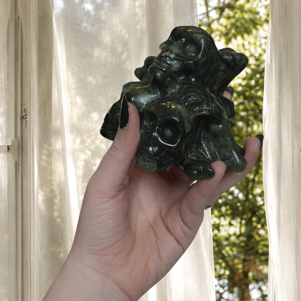 Nephrite Jade Skull Tower