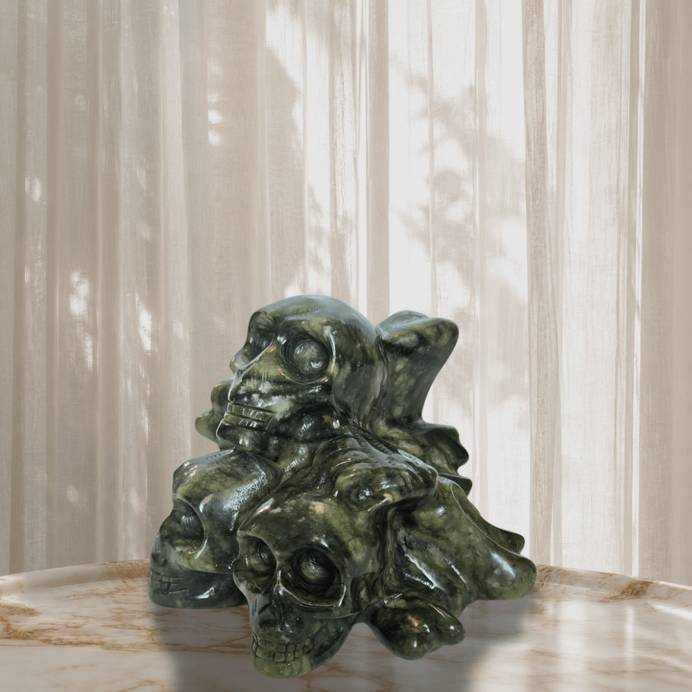 Nephrite Jade Skull Tower