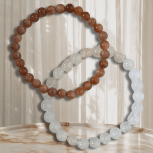 Sunstone & Moonstone Bead Bracelet Set - Image 2