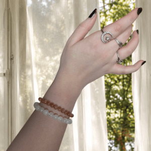 Sunstone & Moonstone Bead Bracelet Set - Image 3