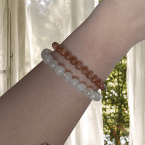 Sunstone & Moonstone Bead Bracelet Set - Image 1