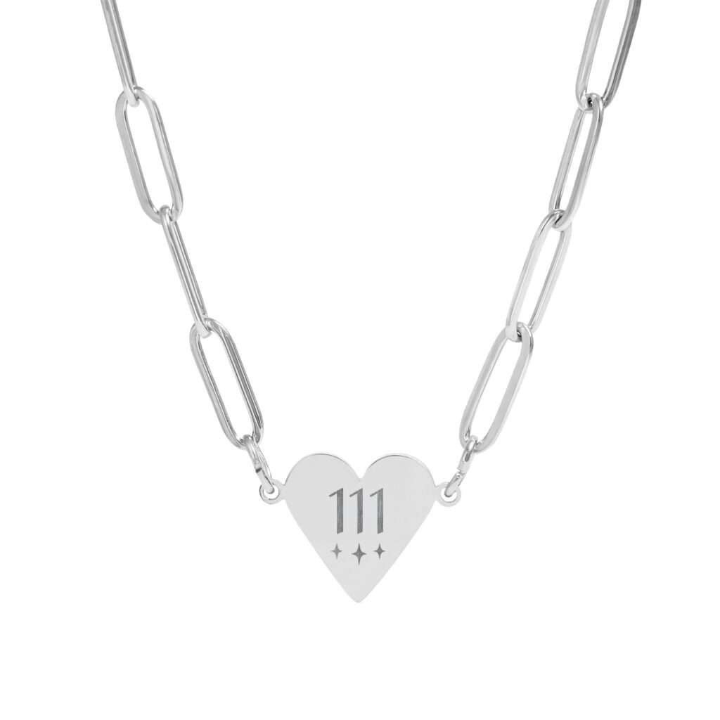 Angel Number 111 Heart Necklace