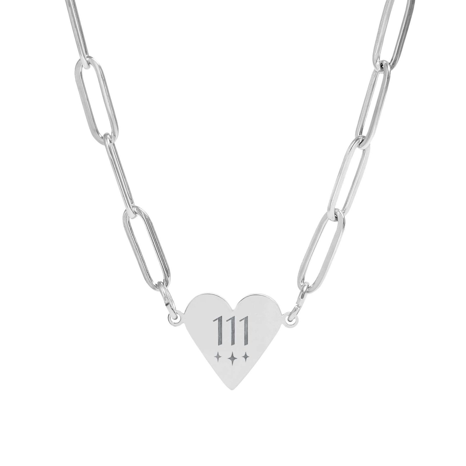 Angel Number 111 Heart Necklace - Image 1