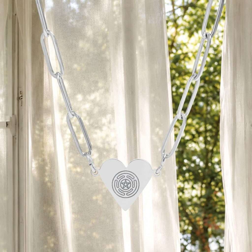 Khthonic Wiccan Strophalos Heart Necklace