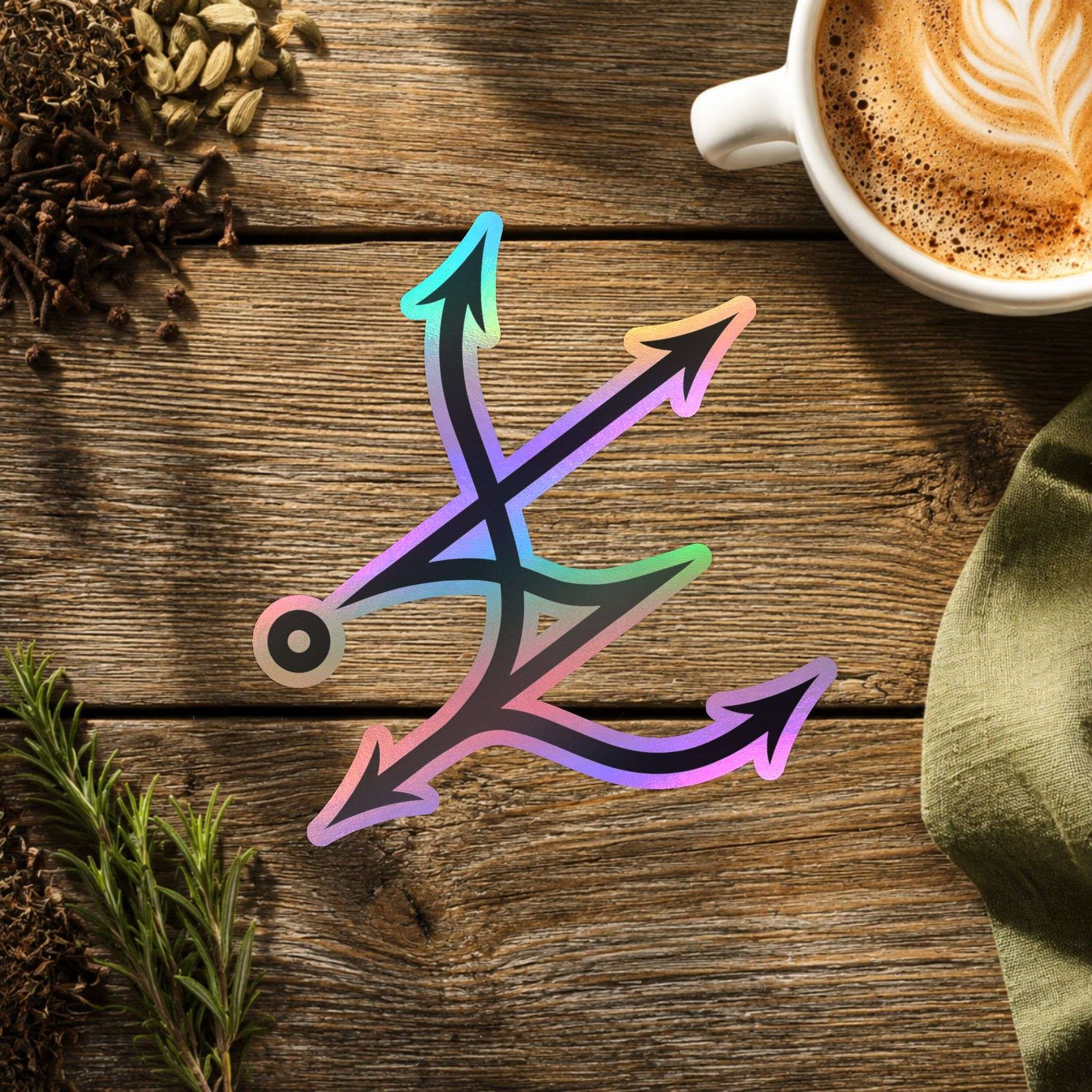 Stylized LS Sigil Holographic Vinyl Sticker - Image 2