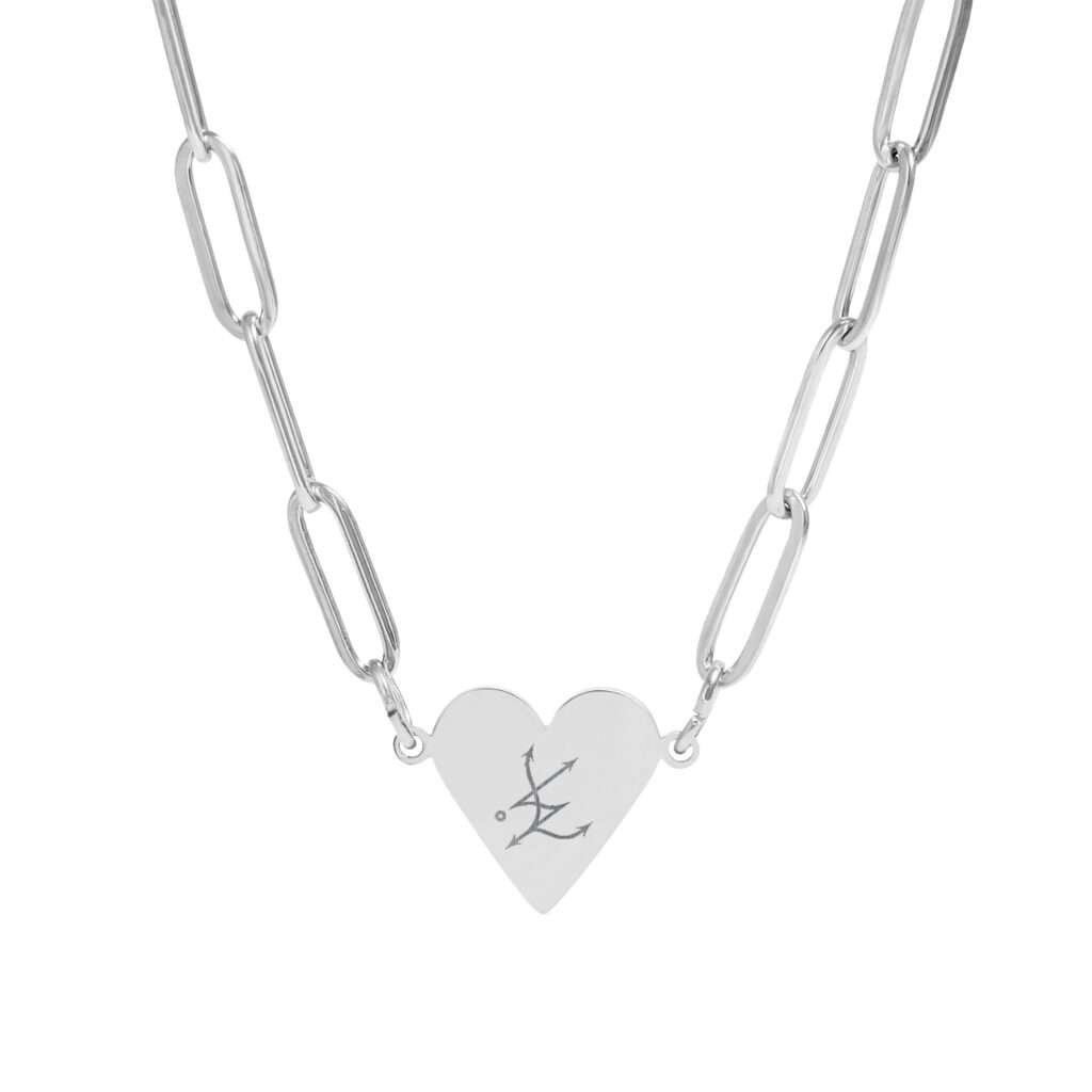 Stylized LS Sigil Heart Necklace