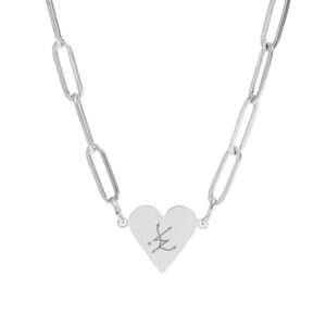 Stylized LS Sigil Heart Necklace